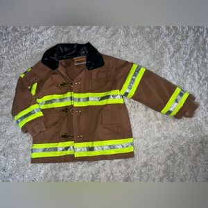 Kids Firefighter Costume Jacket - Brown and Yellow